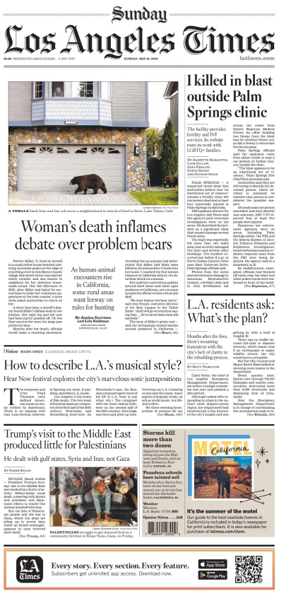 Cover of Los Angeles Times (Sunday)
