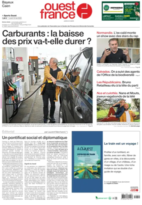 Cover of Ouest France (Bayeux / Caen)