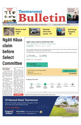 Cover of Taumarunui Bulletin