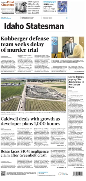 Cover of The Idaho Statesman