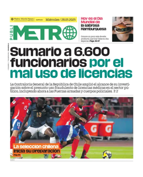 Cover of Publimetro Chile