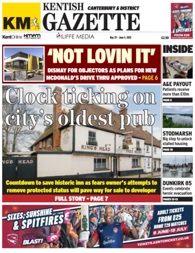 Cover of Kentish Gazette Canterbury & District