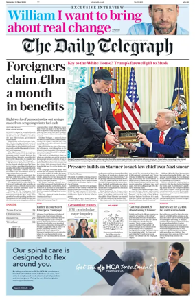 Cover of The Daily Telegraph - Saturday