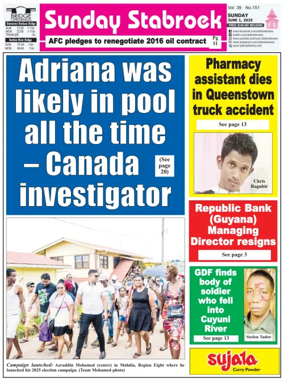 Cover of Stabroek News Sunday
