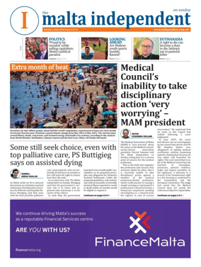 Cover of The Malta Independent on Sunday