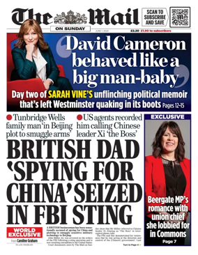 Cover of The Mail on Sunday