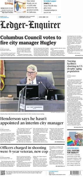 Cover of Ledger-Enquirer (Sunday)