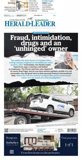 Cover of Lexington Herald-Leader (Sunday)