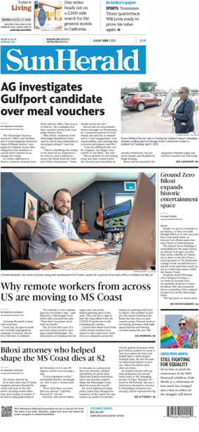 Cover of The Sun Herald (Sunday)