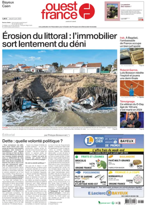 Cover of Ouest France (Bayeux / Caen)