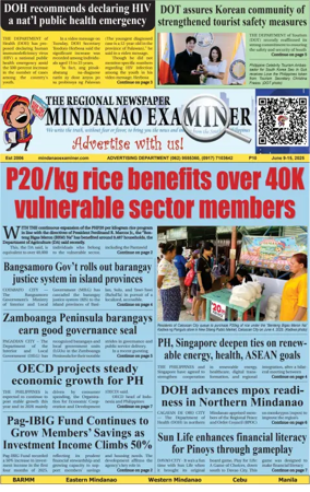 Cover of The Mindanao Examiner Regional Newspaper