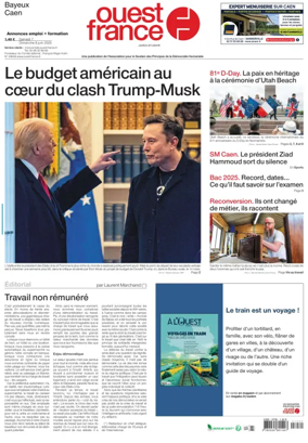 Cover of Ouest France (Bayeux / Caen)