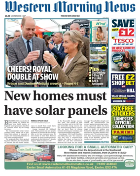 Cover of Western Morning News (Saturday)