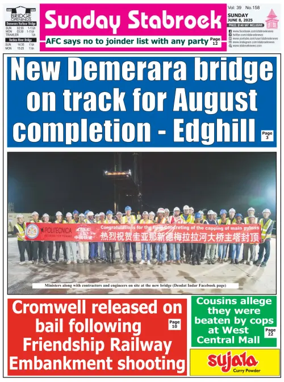 Cover of Stabroek News Sunday