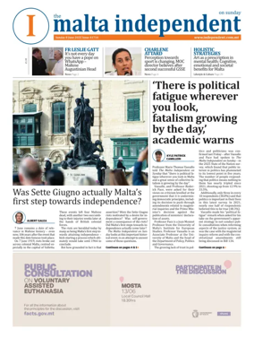 Cover of The Malta Independent on Sunday