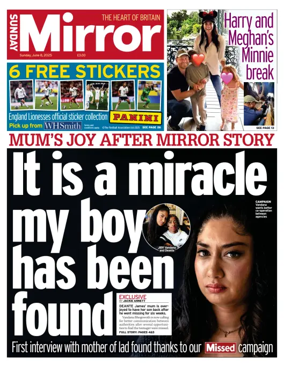 Cover of Sunday Mirror
