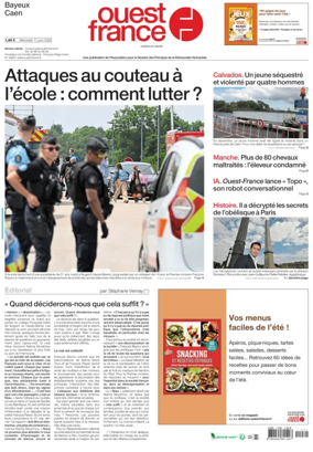 Cover of Ouest France (Bayeux / Caen)