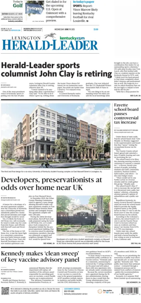 Cover of Lexington Herald-Leader