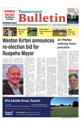 Cover of Taumarunui Bulletin