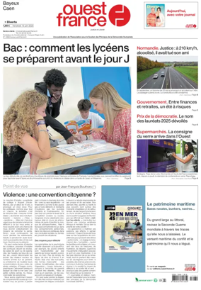 Cover of Ouest France (Bayeux / Caen)