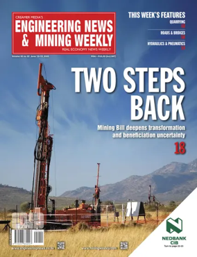 Cover of Engineering News and Mining Weekly