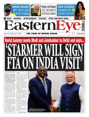 Cover of Eastern Eye (UK)