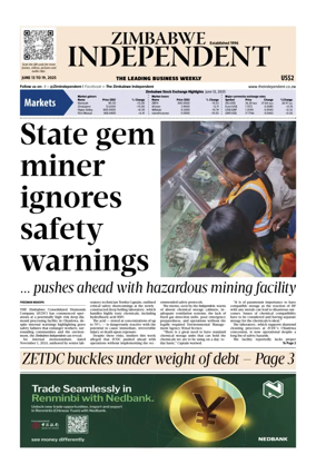 Cover of The Zimbabwe Independent