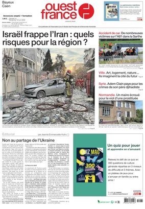 Cover of Ouest France (Bayeux / Caen)