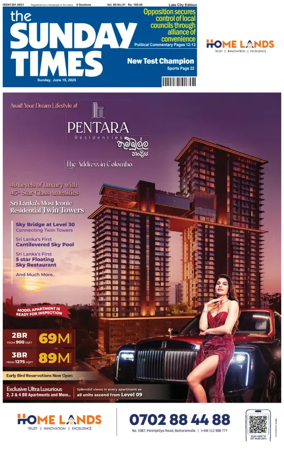 Cover of Sunday Times (Sri Lanka)
