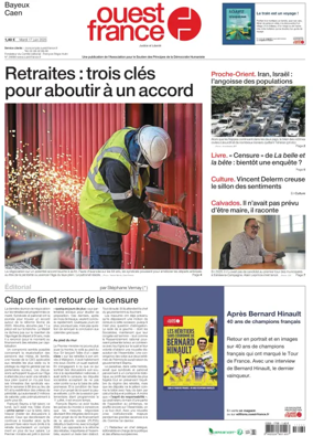 Cover of Ouest France (Bayeux / Caen)