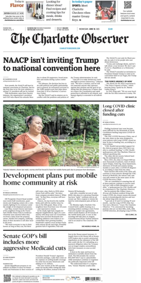 Cover of The Charlotte Observer