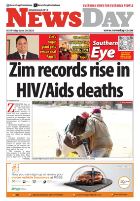 Cover of Newsday (Zimbabwe)