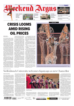 Cover of Weekend Argus (Saturday Edition)