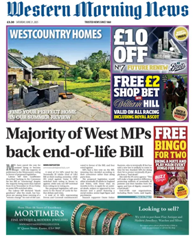 Cover of Western Morning News (Saturday)