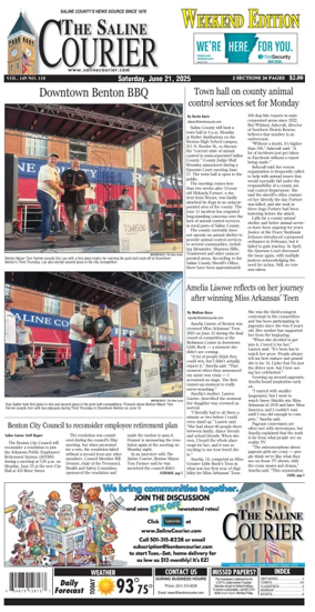 Cover of The Saline Courier Weekend