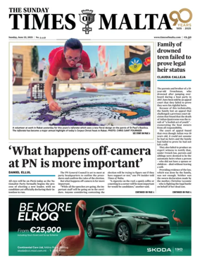 Cover of The Sunday Times of Malta