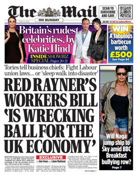 Cover of The Mail on Sunday