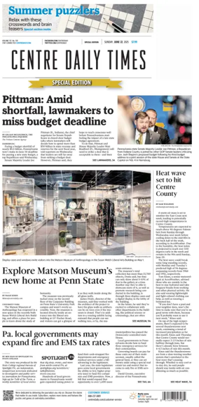 Cover of Centre Daily Times (Sunday)