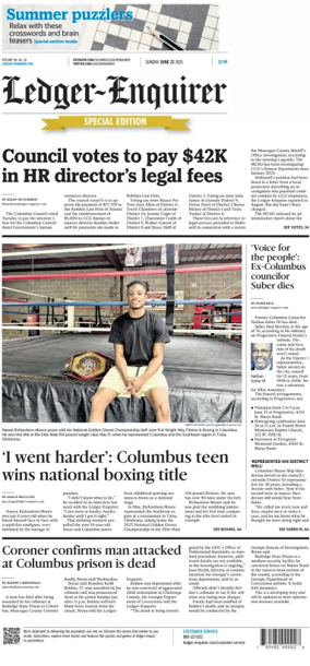 Cover of Ledger-Enquirer (Sunday)