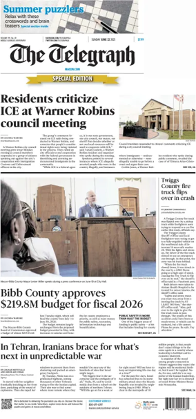 Cover of The Telegraph (Macon) (Sunday)