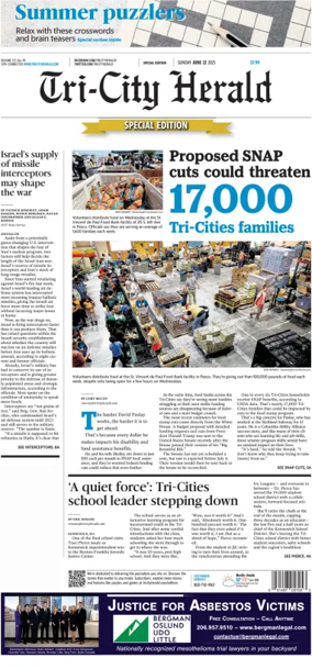 Cover of Tri-City Herald (Sunday)