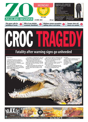 Cover of Zululand Observer - Monday