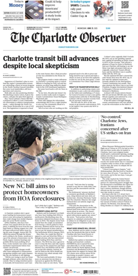 Cover of The Charlotte Observer