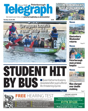 Cover of The Peterborough Evening Telegraph