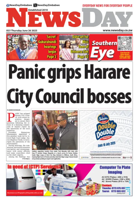 Cover of Newsday (Zimbabwe)