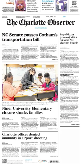 Cover of The Charlotte Observer