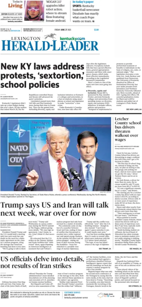 Cover of Lexington Herald-Leader