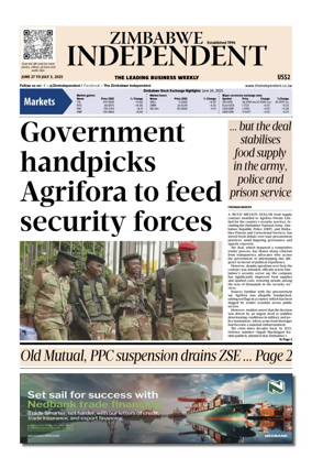 Cover of The Zimbabwe Independent