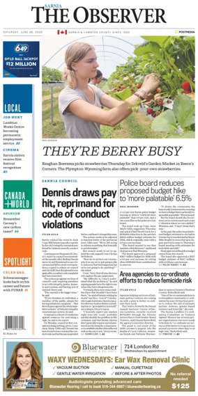 Cover of The Observer (Sarnia)