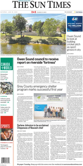 Cover of The Sun Times (Owen Sound)